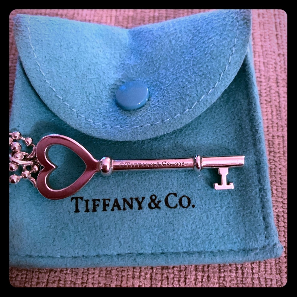 Tiffany heart key pendant and ball chain